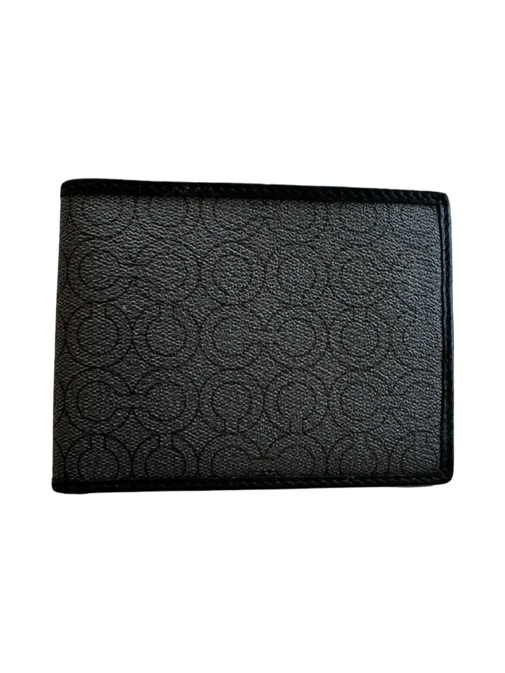 Coach Black Signature Leather Card & Key Holder